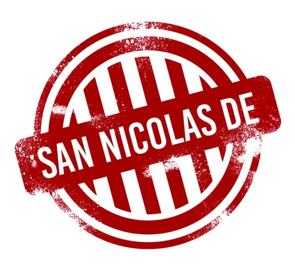 San Nicolas Los Garza Rode Grunge Knop Stempel — Stockfoto