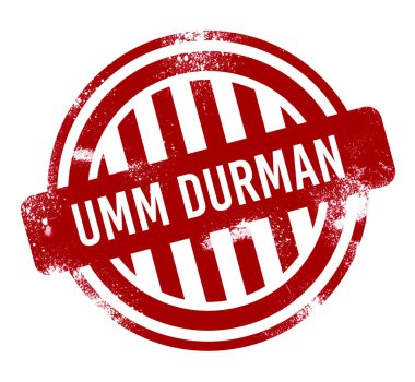 Um Durman - kırmızı grunge düğme, damga