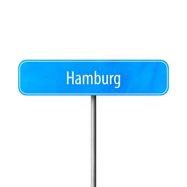 Hamburg Şehir Işareti Yer Adı Işareti — Stok fotoğraf