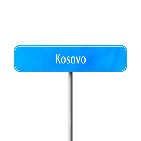 Kosovo Town Sign Place Name Sign — Stock Photo, Image