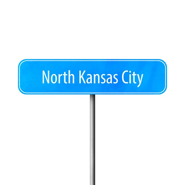 Kuzey Kansas City Şehir Işareti Yer Adı Işareti — Stok fotoğraf