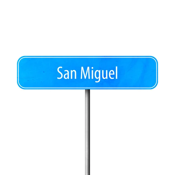 San Miguel Znak Miasta Miejsce Nazwa Logowania — Zdjęcie stockowe