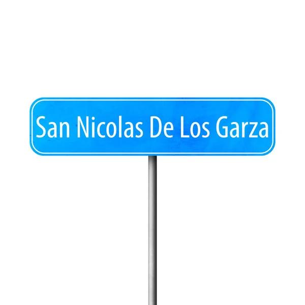 San Nicolas Los Garza Znak Miasta Miejsce Nazwa Logowania — Zdjęcie stockowe