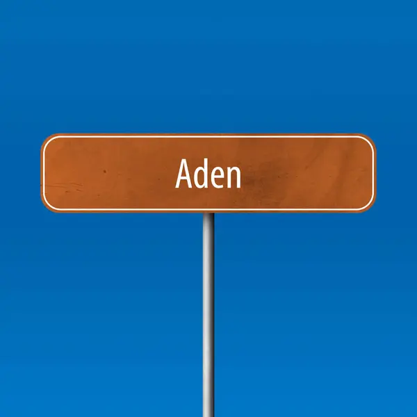 Aden Města Znamení Místo Názvu Znamení — Stock fotografie