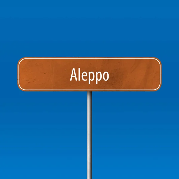 Aleppo Sinal Cidade Sinal Nome Local — Fotografia de Stock