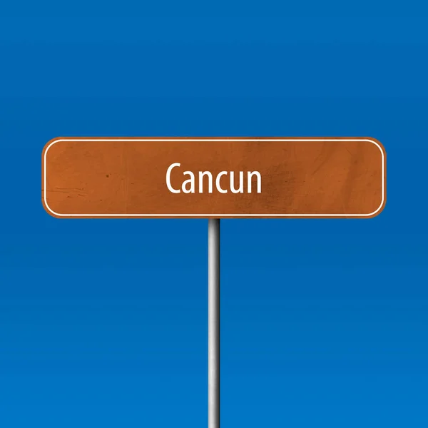 Cancún Signo Ciudad Signo Nombre Lugar — Foto de Stock