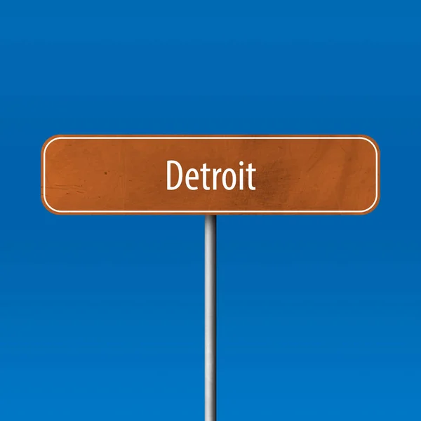 Detroit Town Sign Place Name Sign — Stock Photo, Image