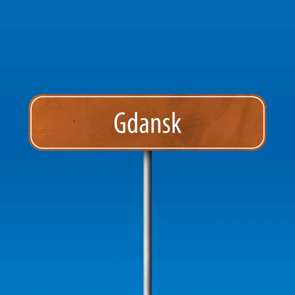 Gdansk Şehir Işareti Yer Adı Işareti — Stok fotoğraf