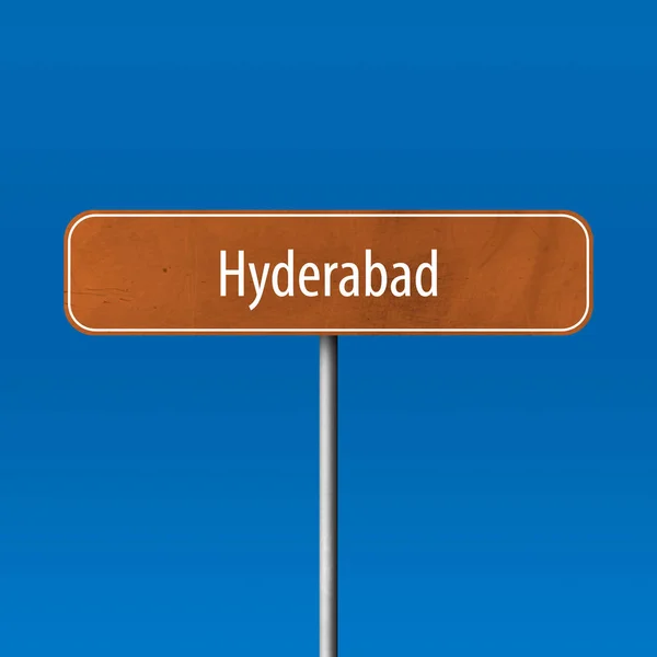 Hyderabad Letrero Ciudad Letrero Nombre Lugar — Foto de Stock