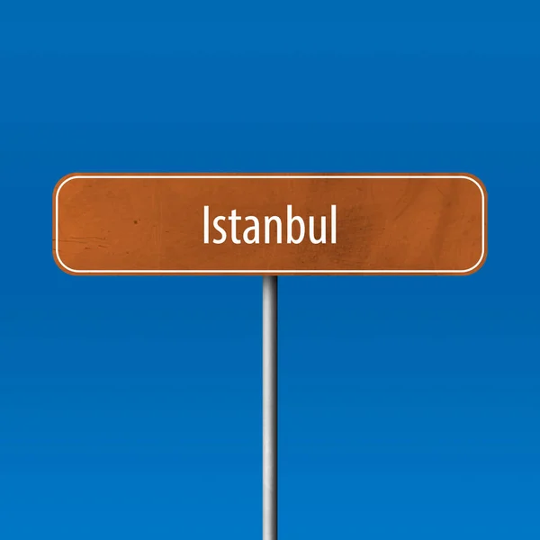 Istanbul Byskilt Stedsnavnskilt – stockfoto