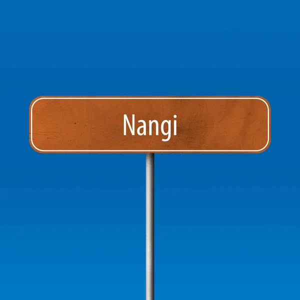 Nangi - town sign, place name sign