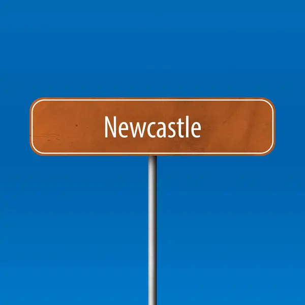 Newcastle Town Sign Place Name Sign — Stock Photo, Image