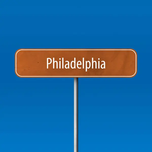 Filadelfia Signo Ciudad Signo Nombre Lugar —  Fotos de Stock