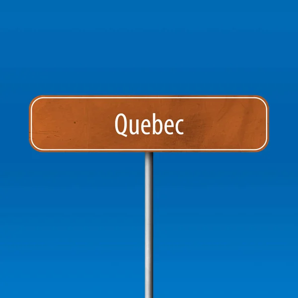Quebec Znak Miasta Miejsce Nazwa Logowania — Zdjęcie stockowe