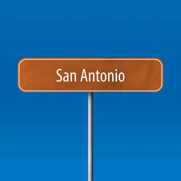 San Antonio Ortsschild Ortsschild — Stockfoto