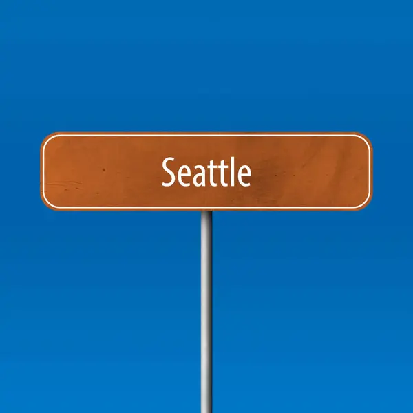 Seattle Enseigne Ville Enseigne Nom Lieu — Photo