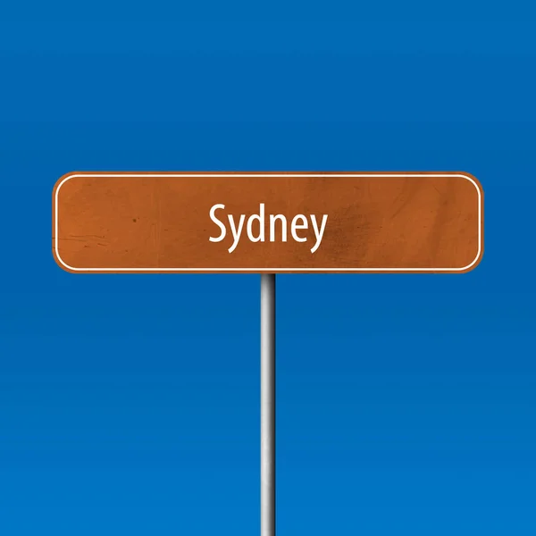 Sydney Sinal Cidade Sinal Nome Lugar — Fotografia de Stock