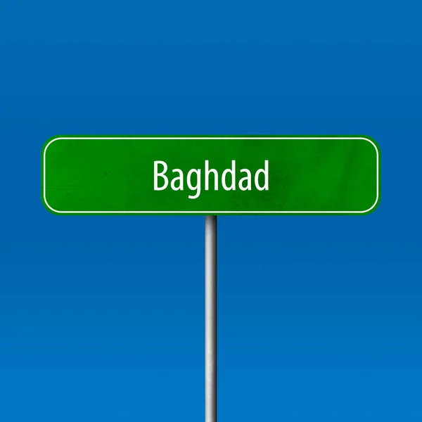 Baghdad Ortsschild Ortsschild — Stockfoto