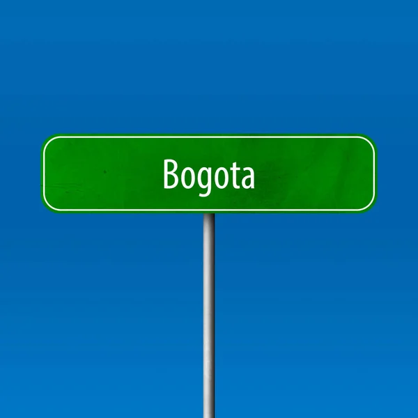 ボゴタ の町に署名 場所名記号 — ストック写真