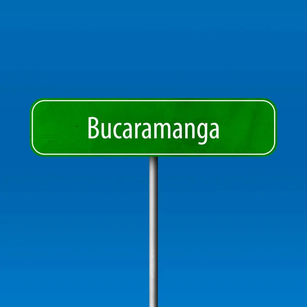 ブカラマンガ の町に署名 場所名記号 — ストック写真