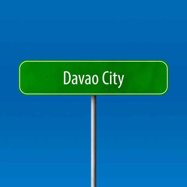 Davao City Town Sign Place Name Sign — Stock Photo, Image