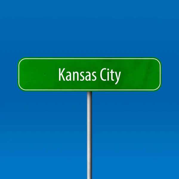 Kansas City Town Sign Place Name Sign — Stock Photo, Image