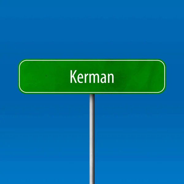 克尔曼 镇标志 地方名字标志 — 图库照片