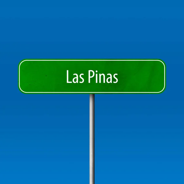 Las Pinas Town Sign Place Name Sign — Stock Photo, Image