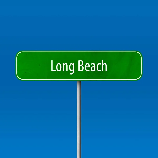 Long Beach Town Sign Place Name Sign — Stock Photo, Image