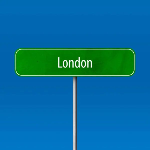 Λονδίνο Πρόσημο Πόλη Τόπος Όνομα Σημάδι — Φωτογραφία Αρχείου