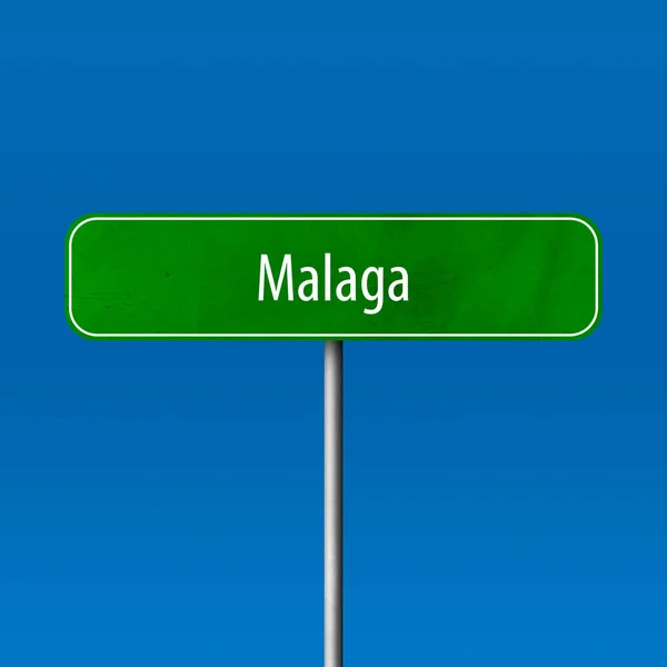 Malaga Ortsschild Ortsschild — Stockfoto