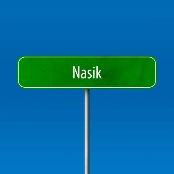 纳西克 镇标志 地方名字标志 — 图库照片