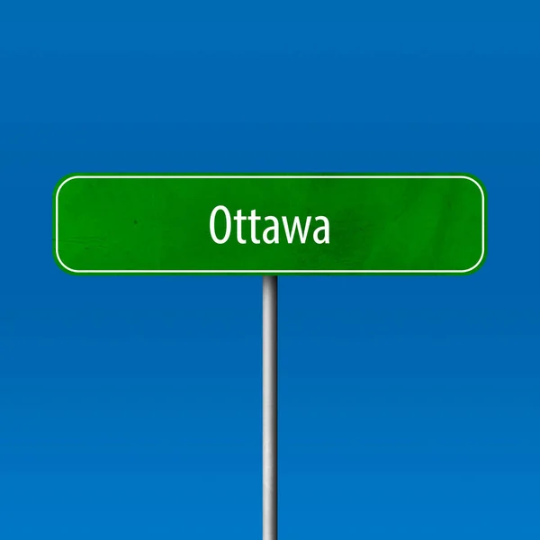 Ottawa Şehir Işareti Yer Adı Işareti — Stok fotoğraf