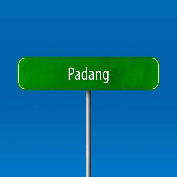 Padang Byskilt Stedsnavnskilt – stockfoto