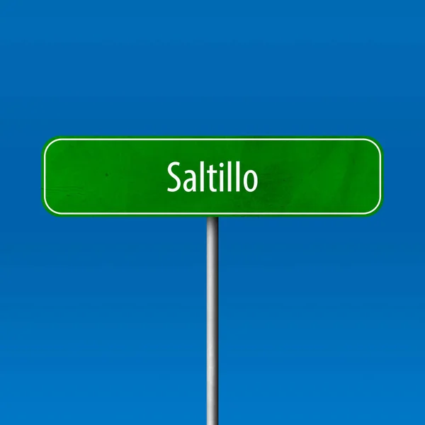 Saltillo Byskilt Stedsnavnskilt – stockfoto