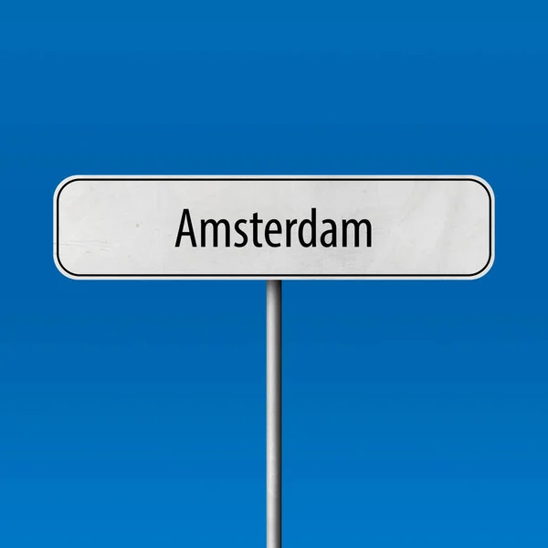 Amsterdam Signo Ciudad Signo Del Nombre Del Lugar — Foto de Stock