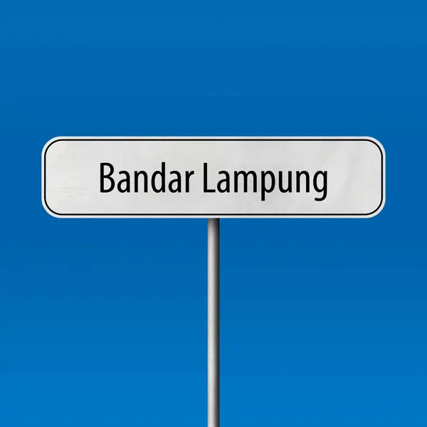 Bandar Lampung Byskilt Stednavnetegn - Stock-foto