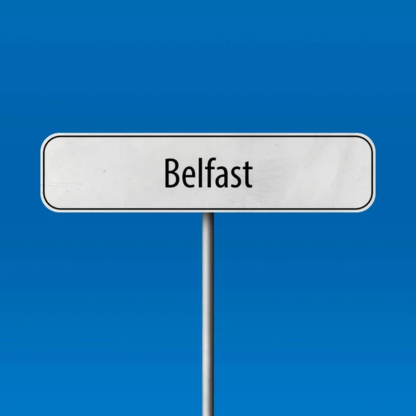 Belfast Sinal Cidade Sinal Nome Lugar — Fotografia de Stock