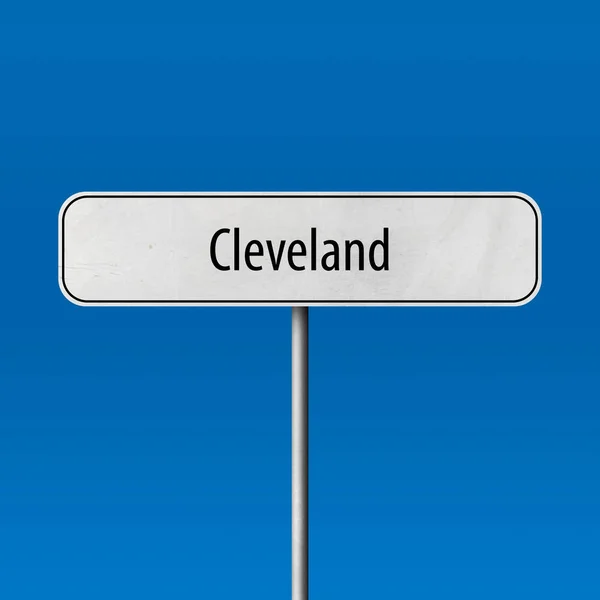 Cleveland Letrero Ciudad Signo Nombre Lugar —  Fotos de Stock
