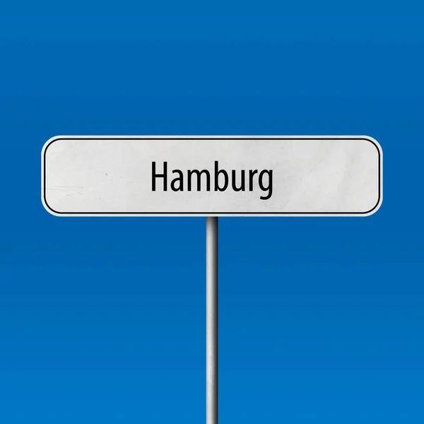 Hamburg Şehir Işareti Yer Adı Işareti — Stok fotoğraf