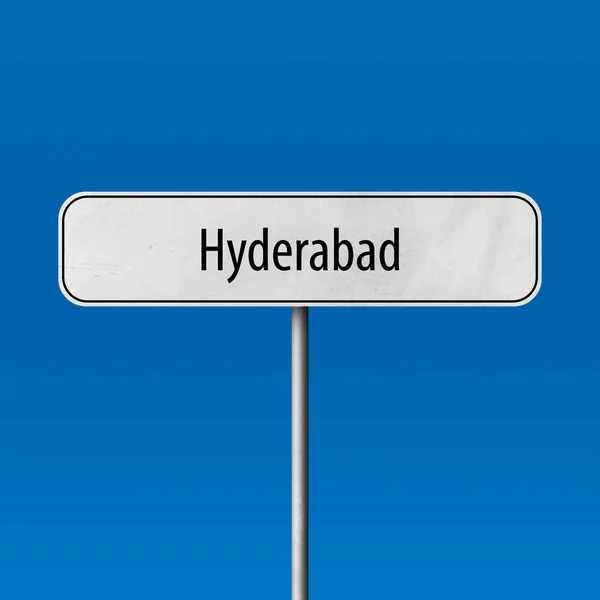 Hyderabad Sinal Cidade Sinal Nome Local — Fotografia de Stock