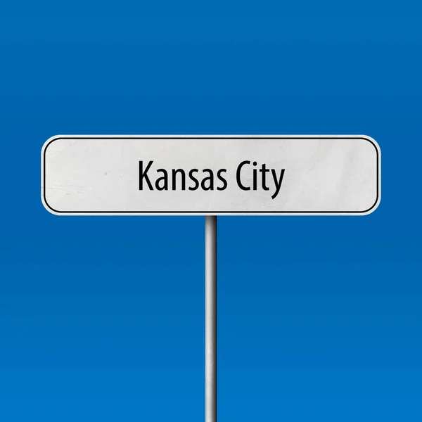 Kansas City Sinal Cidade Sinal Nome Lugar — Fotografia de Stock