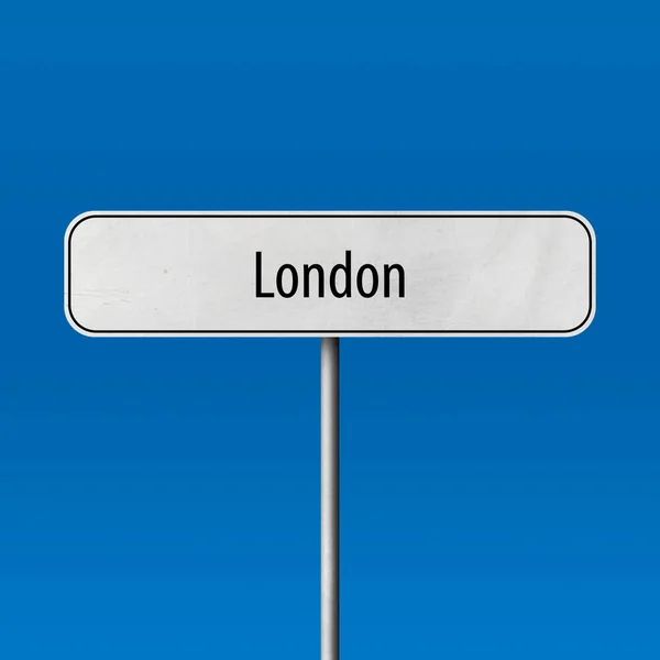 Londyn Miasto Znak Znak Nazwa Miejsce — Zdjęcie stockowe