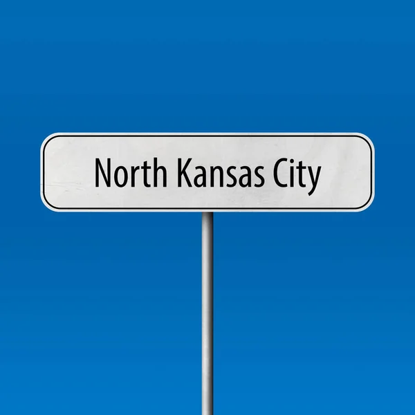 北部堪萨斯城市 镇标志 地方名字标志 — 图库照片