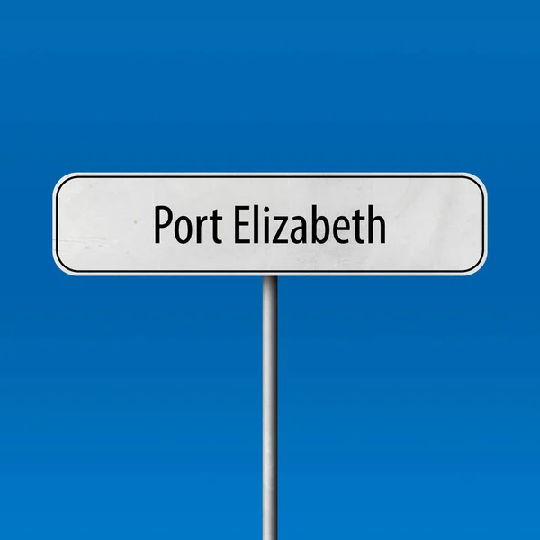 Πορτ Ελίζαμπεθ Πόλη Σύμβολο Τοποθετήστε Σημάδι Όνομα — Φωτογραφία Αρχείου
