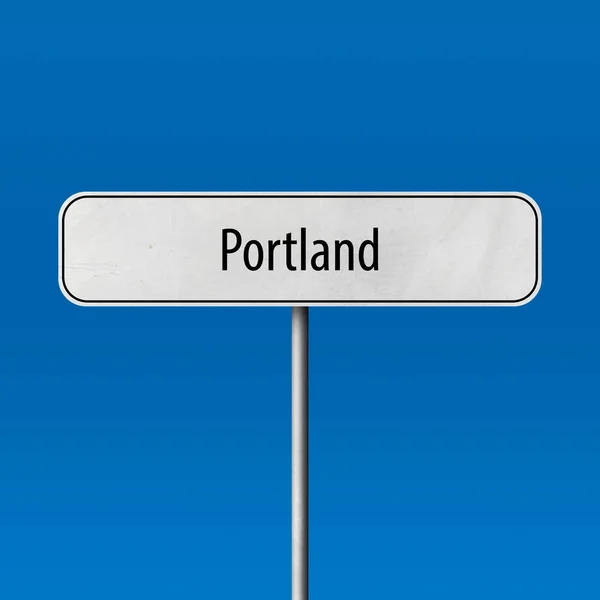 Portland Town Sign Place Name Sign — Stock Photo, Image