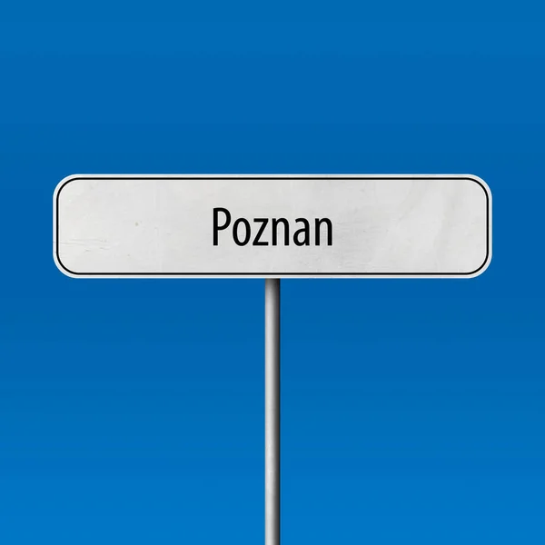 Poznan Şehir Işareti Yer Adı Işareti — Stok fotoğraf