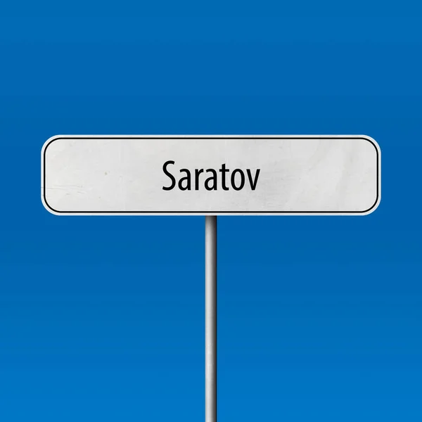Saratov Enseigne Ville Signe Nom Lieu — Photo