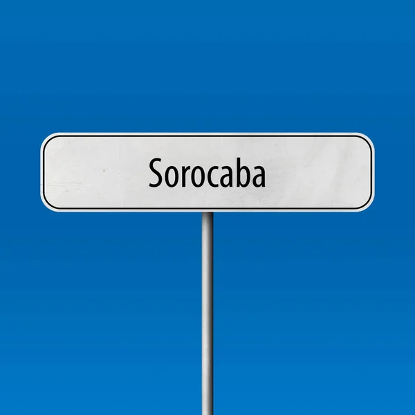 Sorocaba Town Sign Place Name Sign — Stock Photo, Image