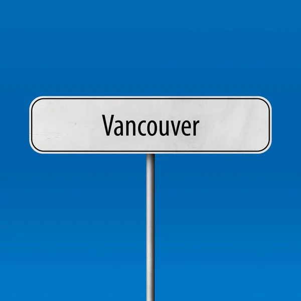 Vancouver Şehir Işareti Yer Adı Işareti — Stok fotoğraf
